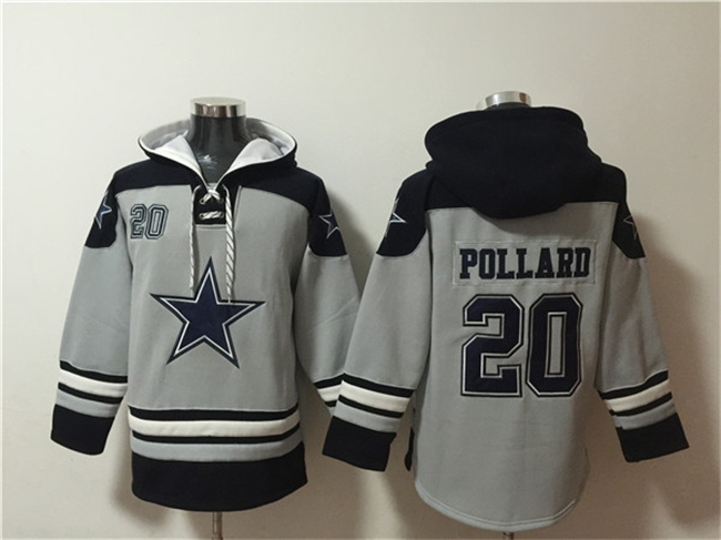 Men's Dallas Cowboys #20 Tony Pollard Grey Ageless Must-Have Lace-Up Pullover Hoodie Men's Dallas Cowboys #20 Tony Pollard Grey Ageless Must-Have Lace-Up Pullover Hoodie